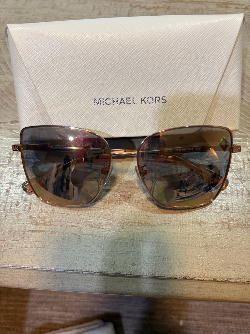 Michael Kors Rose Gold Frame Sunglasses with Gradient Lenses